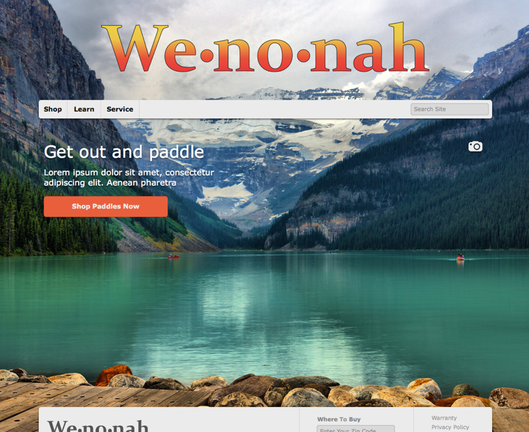 Wenonah home page for desktop